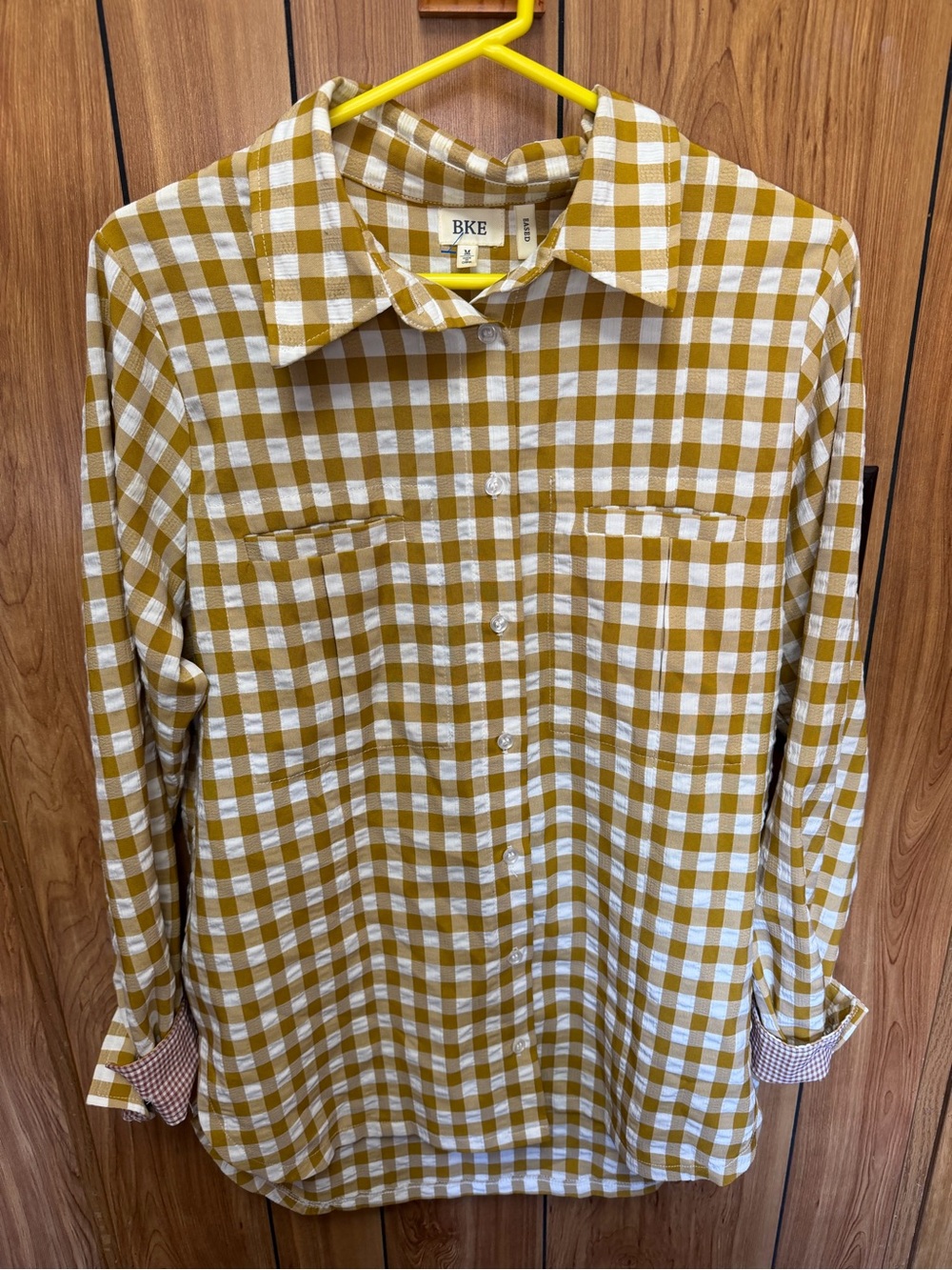BKE Yellow Mustard Fall layering button-Down Shirt